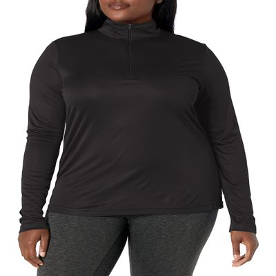 AquaGuard Women's TM36-TT31W-Zone Performance Quarter-Zip, Black, XX-Large