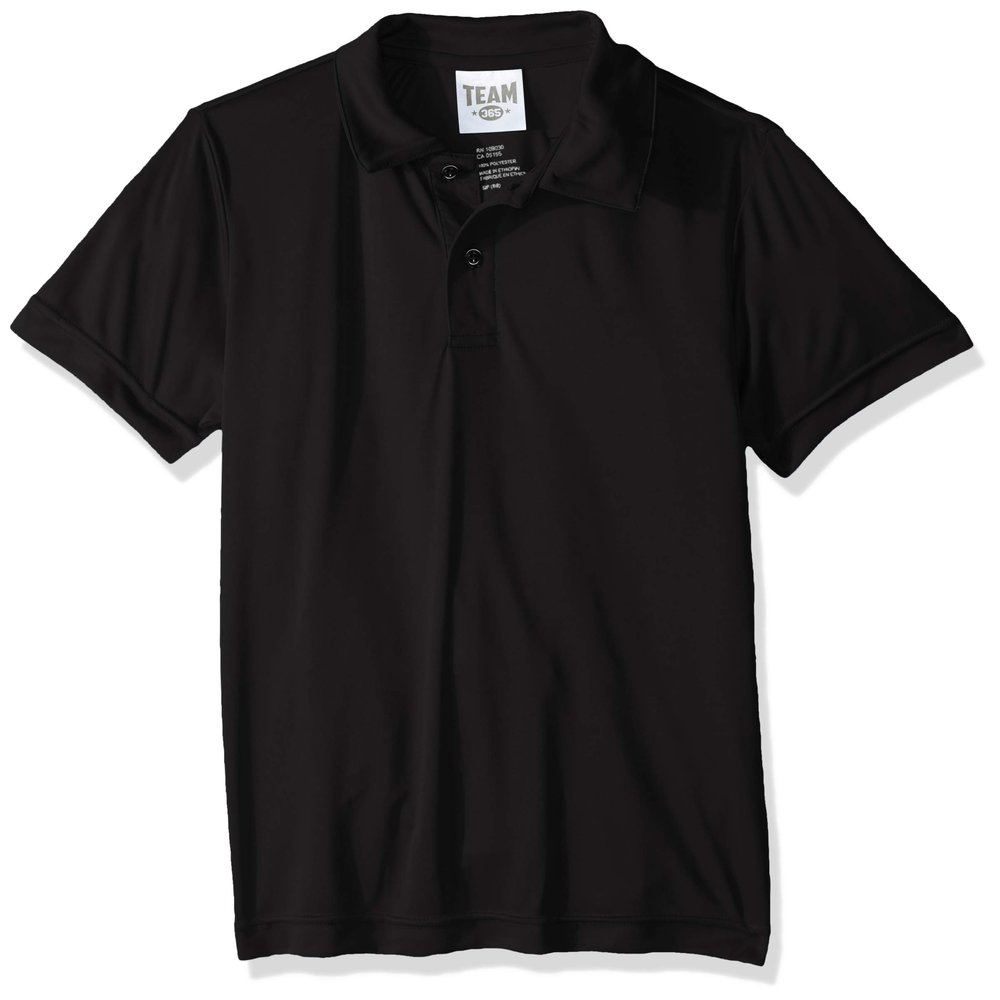 AquaGuard Boys' Big TM36-TT51Y-Zone Performance Polo, Black, Small