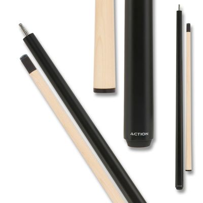 Action Mass?? Pool Cue, 14mm Soft Elk Master Tip, Stiff Shaft, 46.5-inch Long Cue for Complicated Mass?? Shots, for Artistic Pool - Black Matte, 25oz