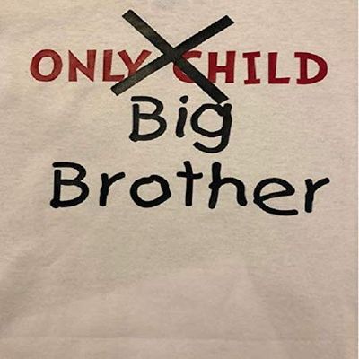 only Child Big Brother Toddler Boys Kids Youth Funny Shirt New Sibling Announcement White