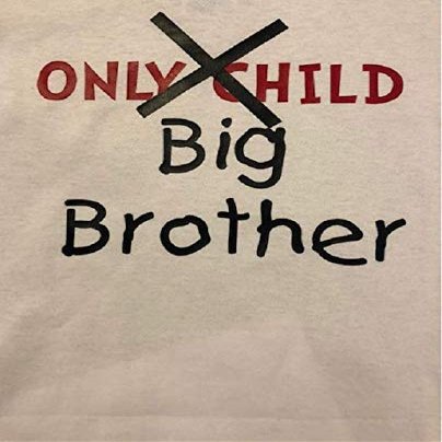 only Child Big Brother Toddler Boys Kids Youth Funny Shirt New Sibling Announcement White