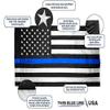 MWS 3 x 5 Police Thin Blue Line American Flag (Pole Sleeve) Nylon Embroidered Sewn view 3