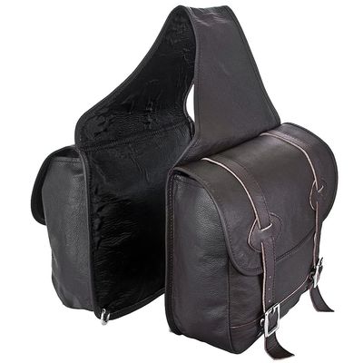 HILASON Soft Leather Horse Saddle Bag Black | Equestrian Western Adjustable Closure