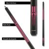Action Impact - Billiards Pool Cue Stick - Black and Pink Matte - 20oz view 4