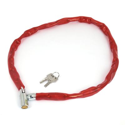 Aexit 110cm Length Bike Locks Bike Bicycle Motorcycle Cycling Secuirty Chain Lock Red w Cable Locks 2 Keys