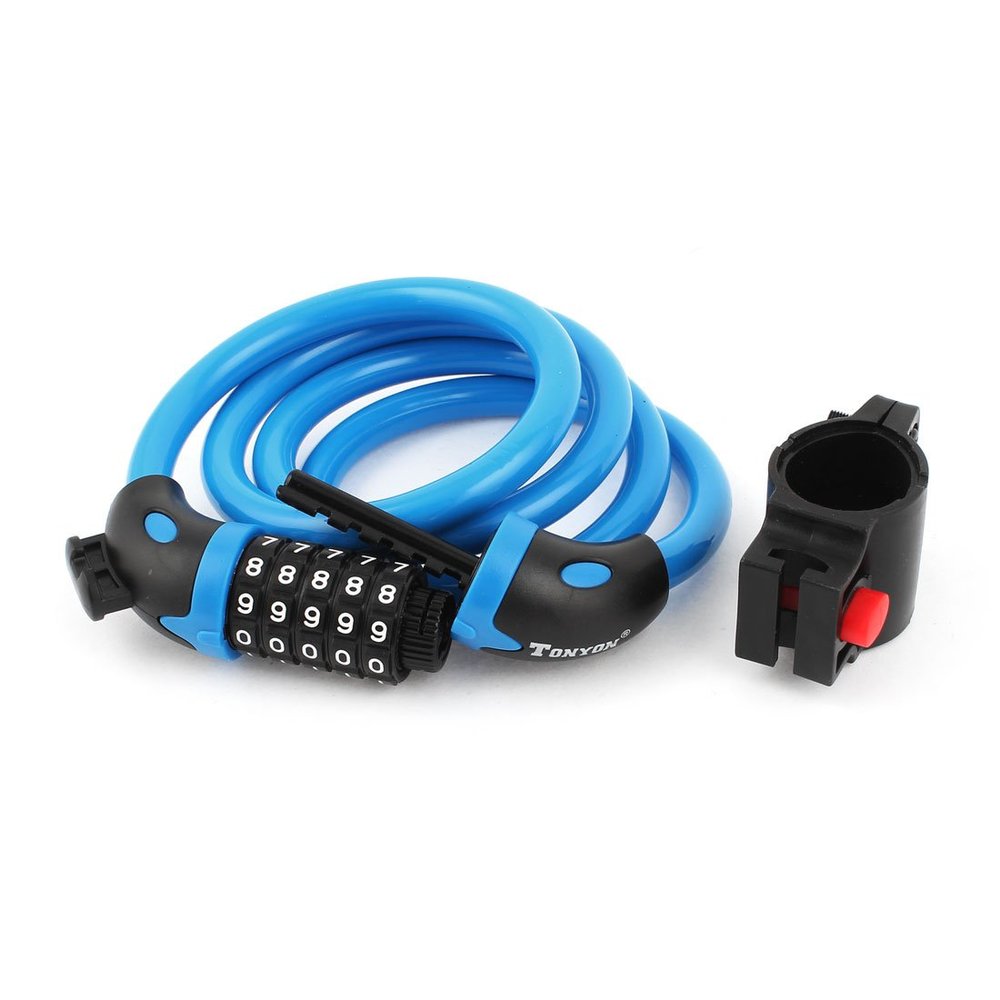 Aexit Bicycle Bike Bike Locks Cycle 5 Digit Combination Security Pad Lock 12mm U-Locks Cable Blue