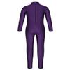 Freebily Girls Spandex Scoop Or Turtleneck Neckline Footless Unitard Full Body Unitard Catsuit Gymnastics Leotard Jumpsuit Purple (Zippered) 5-6 Years view 2