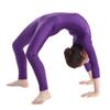 Freebily Girls Spandex Scoop Or Turtleneck Neckline Footless Unitard Full Body Unitard Catsuit Gymnastics Leotard Jumpsuit Purple (Zippered) 5-6 Years view 3