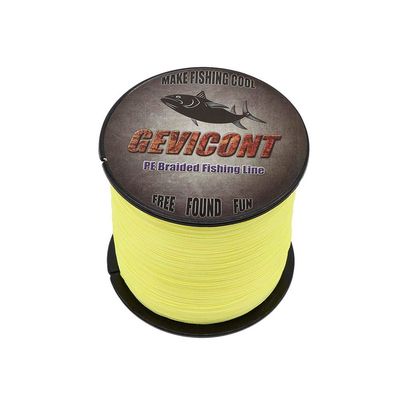 GEVICONT Braided Lines Thinner Diameter Heavy Duty Fishing line 100% Pe Test 4 Strands 1500m 1640yds 10LB-100LB Multiple Colors for Offshore Fishing