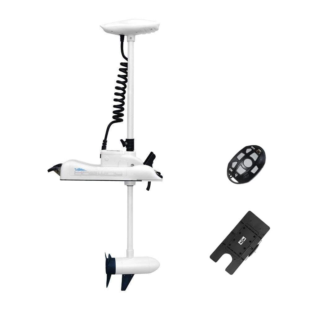 AQUOS Haswing CaymanB 12V 55LB 54in. Shaft Bow Mount Electric Trolling Motor  Includes Wireless Remote& Quick-Release Mount for Fishing Boats in Saltwater & Freshwater