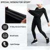 Echinodon Kids Thermal Base Layer Set Boys Girls Compression Underwear Long Sleeve Leggings Fleece Lining Sports Tights Black M view 3