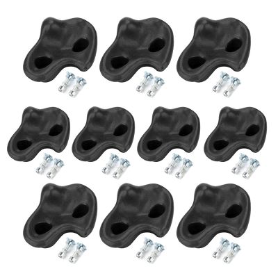 Rock Climbing Holds, 10Pcs Durable Plastic with Mounting Screws, Kids Climbing Holds, Black Color for Children Home Playrooms Schools and Daycares