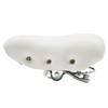 UNISTRENGH Sprung Vintage Bike Saddle, Comfy Wide Saddle Comfortable Bicycle Seat Foam Padded Cushion for Men Women, White view 2