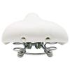 UNISTRENGH Sprung Vintage Bike Saddle, Comfy Wide Saddle Comfortable Bicycle Seat Foam Padded Cushion for Men Women, White view 3