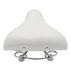 UNISTRENGH Sprung Vintage Bike Saddle, Comfy Wide Saddle Comfortable Bicycle Seat Foam Padded Cushion for Men Women, White view 4