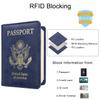 WALNEW Passport Holder for Travel, RFID Passport Cover Wallet for Women Men, PU Leather Passport Book Card Holder Case with Pen, Travelling Essentials for Flying view 3