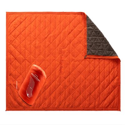 KAMMOK Mountain Blanket - Ultra-Plush Fleece, Water Resistant, Portable, Durable, Indoor/Outdoor Camp Blanket (84 in  50 in) - Ember Orange