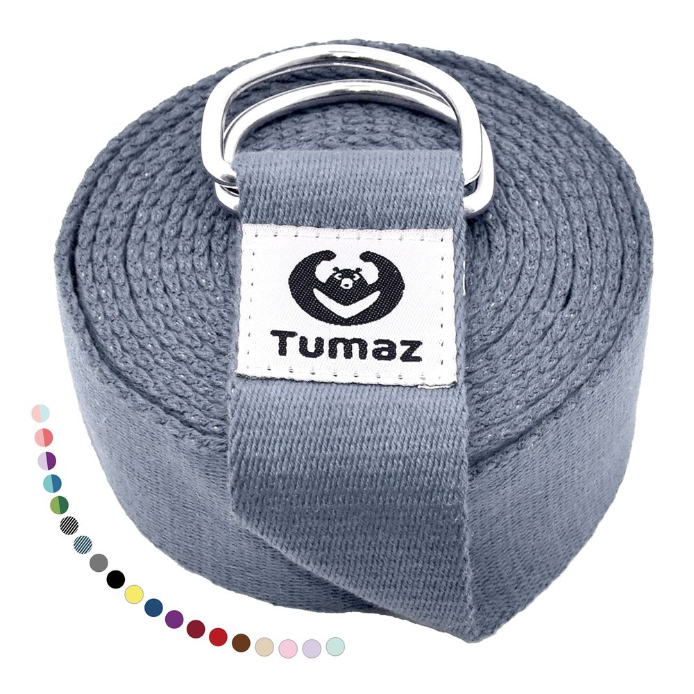 Tumaz Yoga Strap/Stretch Bands [15+ Colors, 6/8/10 Feet Options] with Extra Safe Adjustable D-Ring Buckle, Durable and Comfy Delicate Texture - Best for Daily Stretching, Physical Therapy, Fitness