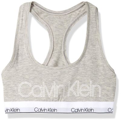 Calvin Klein Kids Girls' Modern Cotton Racerback Bralette, Heather Grey, Large