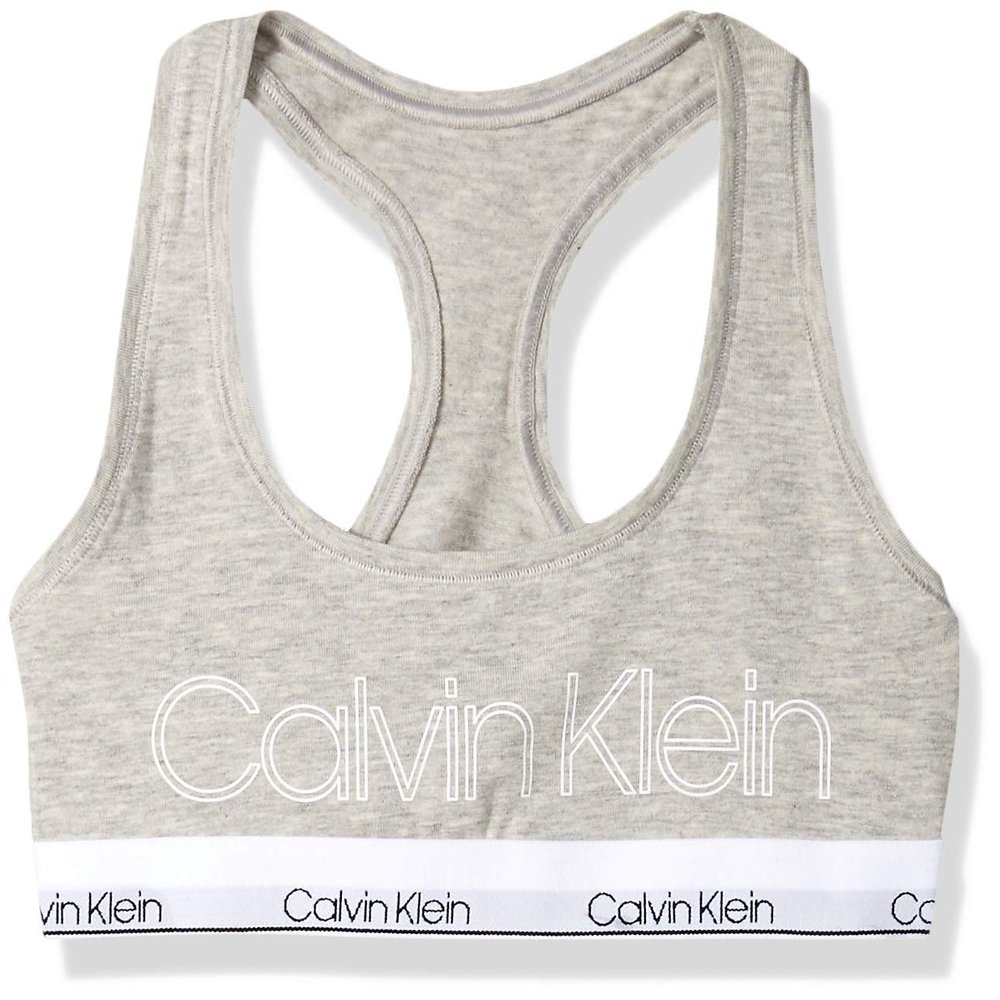 Calvin Klein Kids Girls' Modern Cotton Racerback Bralette, Heather Grey, Large