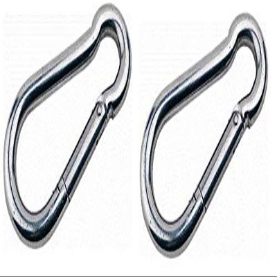 Two Marine Grade Stainless Steel Carabiners Spring Snap Link 4"