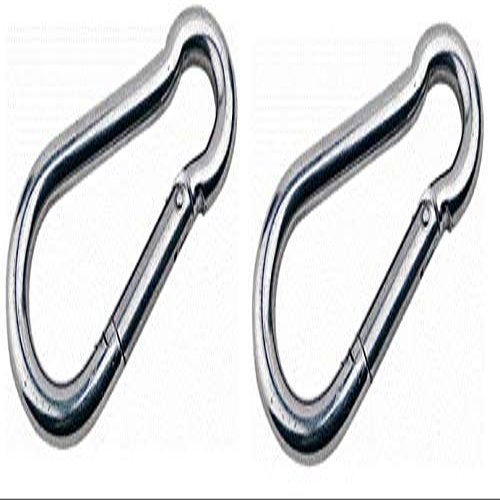 Two Marine Grade Stainless Steel Carabiners Spring Snap Link 4"