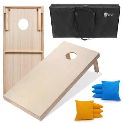 Tailgating Pros 4'x2' & 3'x2' Premium Cornhole Boards w/Carrying Case & Set of 8 All Weather Cornhole Bags (You Pick Colors) 150+ Color Combos! (3'x2', Yellow/Turquoise)
