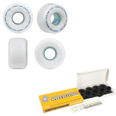 Ricta Skateboard Wheels with Hybrid Ceramic Bearings 52mm 78A Clouds White/Blue