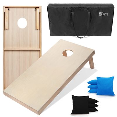 Tailgating Pros 4'x2' & 3'x2' Premium Cornhole Boards w/Carrying Case & Set of 8 All Weather Cornhole Bags (You Pick Colors) 150+ Color Combos! (3'x2', Black/Turquoise)