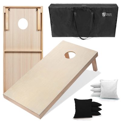 Tailgating Pros 4'x2' & 3'x2' Premium Cornhole Boards w/Carrying Case & Set of 8 All Weather Cornhole Bags (You Pick Colors) 150+ Color Combos! (3'x2', Black/White)