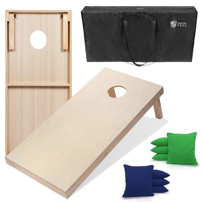 Tailgating Pros 4'x2' & 3'x2' Premium Cornhole Boards w/Carrying Case & Set of 8 All Weather Cornhole Bags (You Pick Colors) 150+ Color Combos! (3'x2', Royal Blue/Kelly Green)