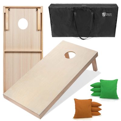 Tailgating Pros 4'x2' & 3'x2' Premium Cornhole Boards w/Carrying Case & Set of 8 All Weather Cornhole Bags (You Pick Colors) 150+ Color Combos! (3'x2', Gold/Kelly Green)