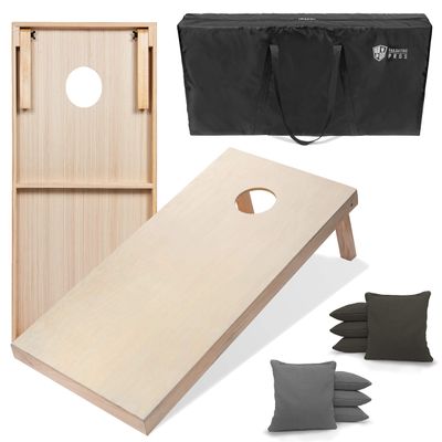 Tailgating Pros 4'x2' & 3'x2' Premium Cornhole Boards w/Carrying Case & Set of 8 All Weather Cornhole Bags (You Pick Colors) 150+ Color Combos! (3'x2', Grey/Charcoal)