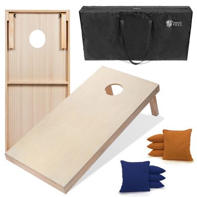 Tailgating Pros 4'x2' & 3'x2' Premium Cornhole Boards w/Carrying Case & Set of 8 All Weather Cornhole Bags (You Pick Colors) 150+ Color Combos! (3'x2', Royal Blue/Gold)