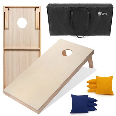 Tailgating Pros 4'x2' & 3'x2' Premium Cornhole Boards w/Carrying Case & Set of 8 All Weather Cornhole Bags (You Pick Colors) 150+ Color Combos! (3'x2', Royal Blue/Yellow)