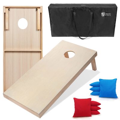 Tailgating Pros 4'x2' & 3'x2' Premium Cornhole Boards w/Carrying Case & Set of 8 All Weather Cornhole Bags (You Pick Colors) 150+ Color Combos! (3'x2', Red/Turquoise)