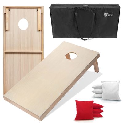 Tailgating Pros 4'x2' & 3'x2' Premium Cornhole Boards w/Carrying Case & Set of 8 All Weather Cornhole Bags (You Pick Colors) 150+ Color Combos! (3'x2', Red/White)