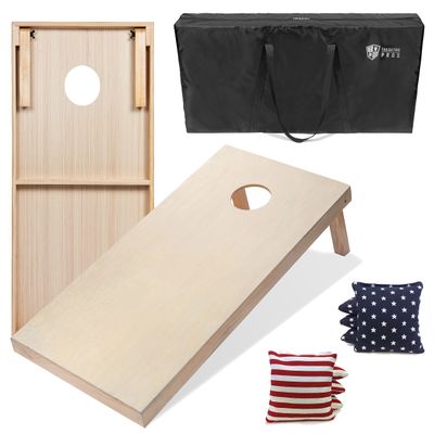 Tailgating Pros 4'x2' & 3'x2' Premium Cornhole Boards w/Carrying Case & Set of 8 All Weather Cornhole Bags (You Pick Colors) 150+ Color Combos! (3'x2', Stars/Stripes)
