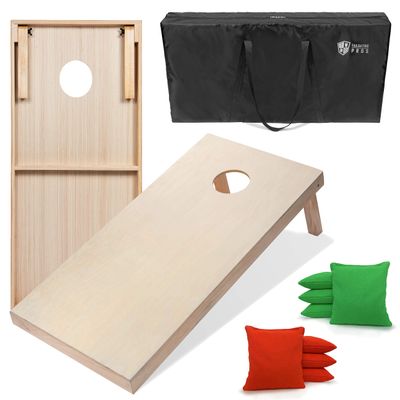 Tailgating Pros 4'x2' & 3'x2' Premium Cornhole Boards w/Carrying Case & Set of 8 All Weather Cornhole Bags (You Pick Colors) 150+ Color Combos! (3'x2', Orange/Kelly Green)
