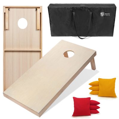 Tailgating Pros 4'x2' & 3'x2' Premium Cornhole Boards w/Carrying Case & Set of 8 All Weather Cornhole Bags (You Pick Colors) 150+ Color Combos! (3'x2', Red/Yellow)
