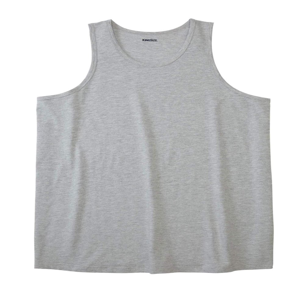 KingSize Men's Big & Tall Shrink-Less Lightweight Tank - 5XL, Heather Grey