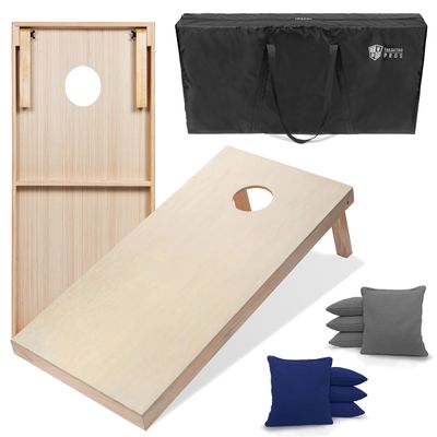 Tailgating Pros 4'x2' & 3'x2' Premium Cornhole Boards w/Carrying Case & Set of 8 All Weather Cornhole Bags (You Pick Colors) 150+ Color Combos! (3'x2', Royal Blue/Grey)