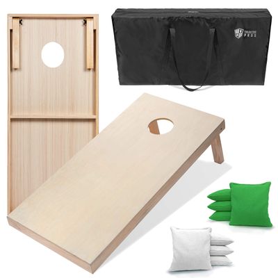 Tailgating Pros 4'x2' & 3'x2' Premium Cornhole Boards w/Carrying Case & Set of 8 All Weather Cornhole Bags (You Pick Colors) 150+ Color Combos! (3'x2', White/Kelly Green)