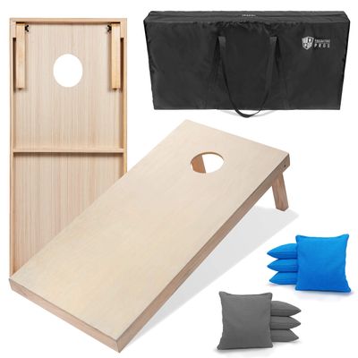 Tailgating Pros 4'x2' & 3'x2' Premium Cornhole Boards w/Carrying Case & Set of 8 All Weather Cornhole Bags (You Pick Colors) 150+ Color Combos! (3'x2', Grey/Turquoise)
