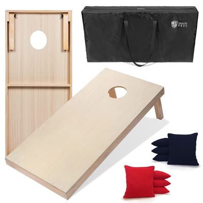 Tailgating Pros 4'x2' & 3'x2' Premium Cornhole Boards w/Carrying Case & Set of 8 All Weather Cornhole Bags (You Pick Colors) 150+ Color Combos! (3'x2', Red/Navy/Blue)