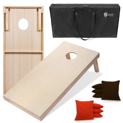 Tailgating Pros 4'x2' & 3'x2' Premium Cornhole Boards w/Carrying Case & Set of 8 All Weather Cornhole Bags (You Pick Colors) 150+ Color Combos! (3'x2', Orange/Brown)