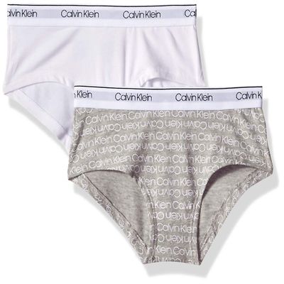 Calvin Klein Girls' Modern Cotton Hipster Panty Underwear, 2 Pack