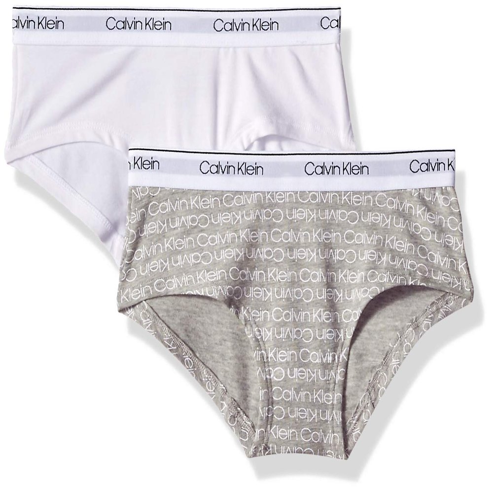 Calvin Klein Girls' Modern Cotton Hipster Panty Underwear, 2 Pack