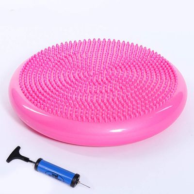 Yoga massage cushion balance pad soft balance plate strengthen balance flexibility training balance blue pink (Color : Pink)