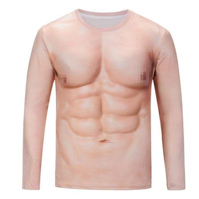 Colygamala Men's Funny 3D Muscle Print T-Shirt Funny Body Print T-Shirt for Male GG2018051805-7885-M/XL